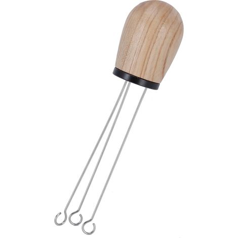 Porte-poudre à café en bois, doseur à aiguille, cuillère mélangeuse avec manche pour café noir (1/5)