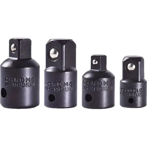 Kit adaptateur réducteur de prise à cliquet carré 4 pièces 1/2 à 3/8, 3/8 à 1/4 (Noir) (1/5)