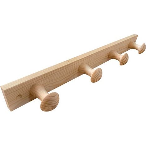 Garderobe aus Kiefernholz mit 4 Köpfen - Inofix