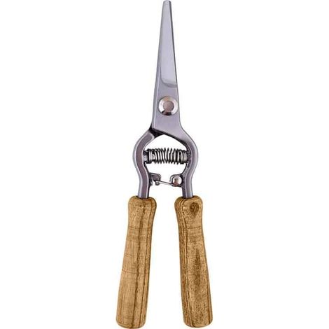 Sécateur fleuriste en acier, carbone et bois (1/4)
