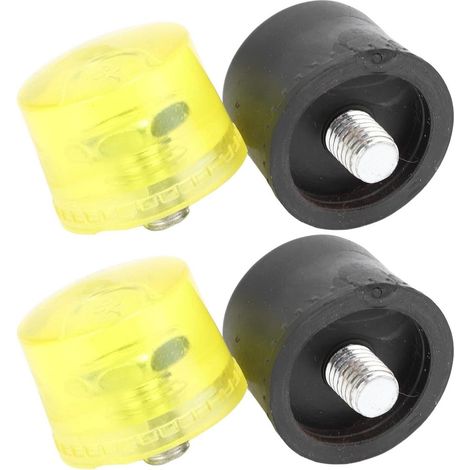 Marteau à percussion en caoutchouc avec embouts de rechange et marteau à percussion en plastique, jaune/noir, Φ30 mm (1/5)