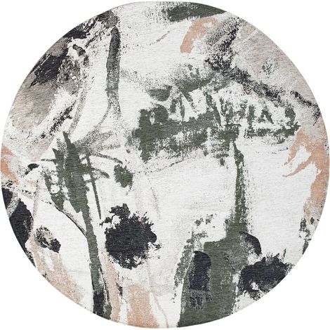Tapis de salon Fresque Gallery Collection 240x240 cm - Indian Rice - Couleurs Vives, Design Artistique, Inspiré d'un Atelier de Peinture (1/5)