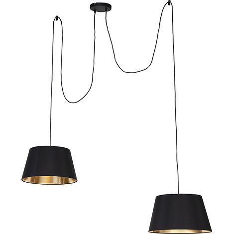 Modern Pendant Lamp Black 2-Lights - Lofty (1/5)