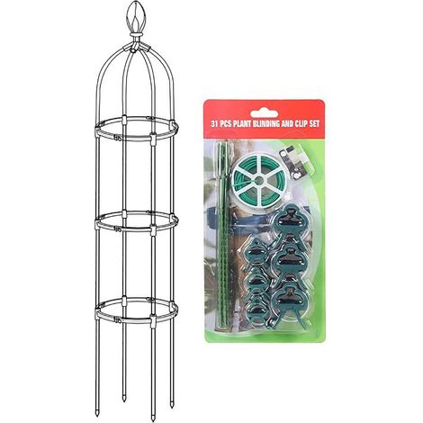 Arceau de support pour plantes de jardin, idéal pour les tomates, les concombres, les légumes et les fleurs 31,7 x 145 cm / 12,48 x 57,08 pouces (1/5)