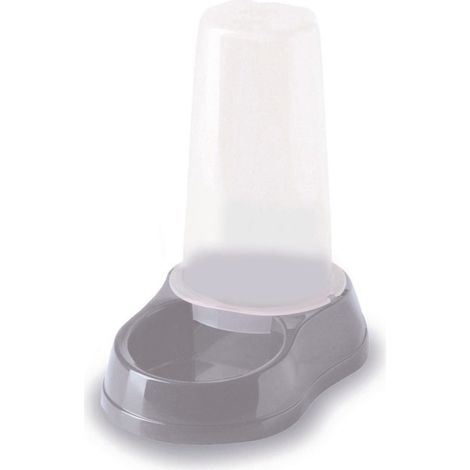 Distributeur mixte 650 ml, eau ou croquettes, gris en plastique, pour chien ou chat - Stefanplast (1/5)
