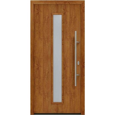 Hörmann Ecostar Haustür "ISOPRO IP 020S", golden oak, 110 x 210 cm (B x H), DIN Rechts