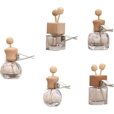 teiliges Set Auto Parfümflakons aus Glas mit Holzdeckeln