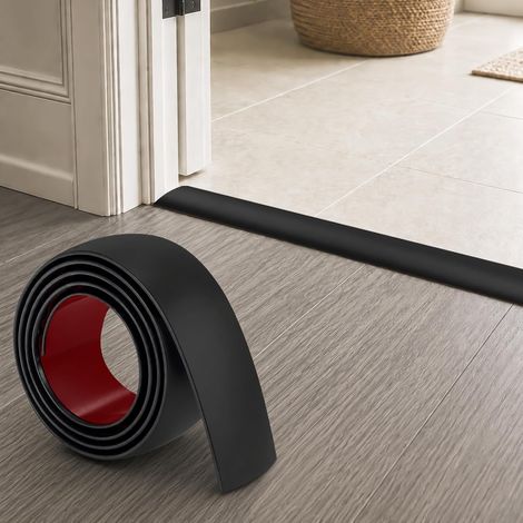 Barre de Seuil Adhesive, Seuil de Porte PVC, 2 m x 5 cm, Noir (1/5)