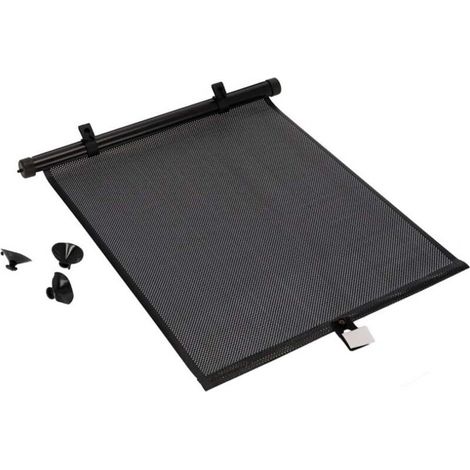Rideau Enroulable pour Fenêtre de Voiture, Pare-soleil Latéral en Plastique, Hauteur Réglable, Fixation avec 3 Ventouses, Protection UV, Intimité (Noir, 40 x 45 cm)
