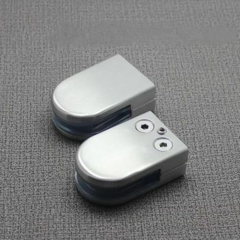 Set of 2 screen separation clips, fixed glass clips, desk separation support for glass from 8 to 12 mm. (1/2)