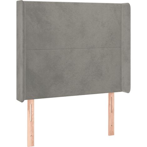 Maison Exclusive - Cabecero con orejas de terciopelo gris claro 8 (1/5)