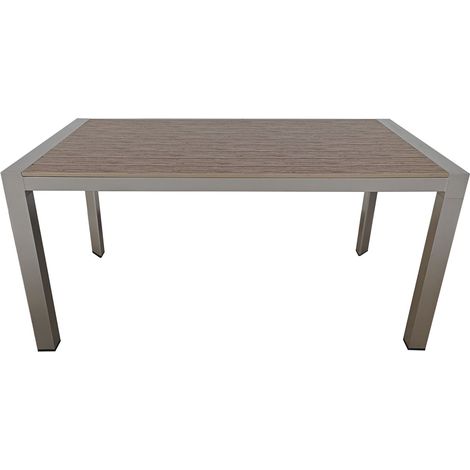 Tavolo rettangolare in alluminio color talpa con piano in polywood 160x90 h. 75cm