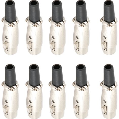 Connecteur adaptateur XLR à tête femelle pour Microphone Audio de Style japonais, 10 pièces, avec vis (1/5)