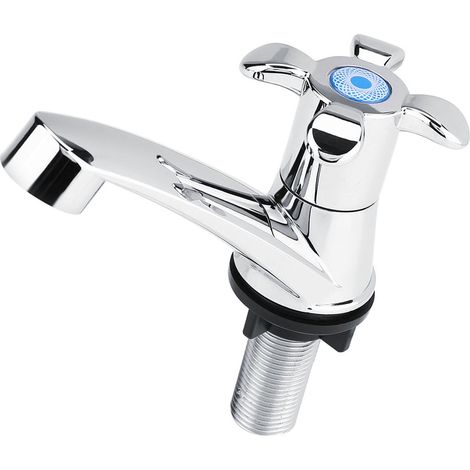 Robinet mitigeur froid simple ABS plastique lavabo salle de bain évier cuisine avec filetage G1/2 (20mm) poignée fleur (1/5)