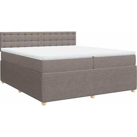Maison Exclusive - Cama box spring con colchón tela gris taupe 20