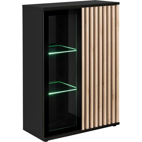 Vetrina bassa design collezione DEAN – 2 porte con illuminazione LED integrata (1/3)