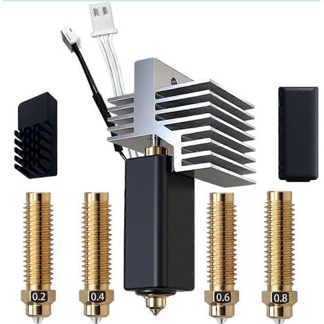 Pour extrude Elegoo Centauri Carbon Hotend, stretch the bus into a solid state with 0,2 mm, 0,4 mm, 0,6 mm and 0,8 mm, with the ultimate in dissipation. (1/2)