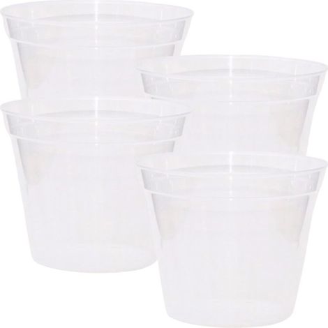 Vasi trasparenti per vivaio, 18 cm con fori di drenaggio  Vasi fiori robusti in plastica trasparente  4 pezzi