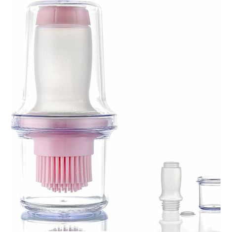 DEESSE SHOP - Brosse à bouteille d'huile, brosse à bouteille d'huile en silicone portable pour barbecue, brosse à bouteille d'assaisonnement, brosse de cuisine et de cuisson (rose) (1/5)