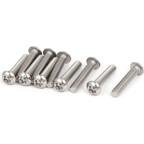 M4x20mm Vis Inviolable Tête Bombée Torx Bouton 304 Acier Inoxydable Sécurité 10pcs (1/4)