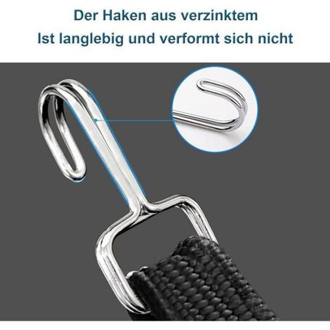 Tendeurs Élastiques - 1 m - 3 cm de Largeur - Crochets Métalliques Galvanisés - Pour Fixation Bagages Vélo Moto Voiture - 4 Pièces (1/4)