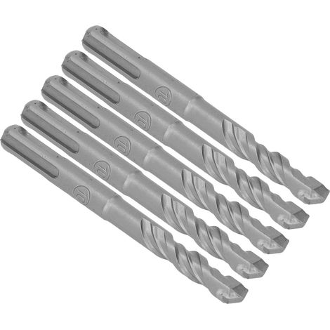 Lot de 5 forets à percussion à pointe carbure cémentée, 2 goujures, pour brique et pierre, diamètre d'ouverture 110 mm (10 mm / 0,40 po). (1/5)