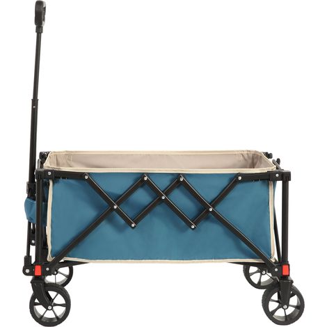 Folding Wagon Carts,Folding Wagon Cart with All Terrain Wheels,Heavy Duty Garden Carts with Adjustable Handle,Outdoor Utility Wagon for Camping Shopping Sports Fishing  Blue