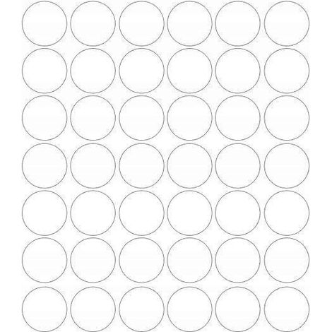 Autocollants ronds de 3 cm, pastilles blanches brillantes, 42 pièces