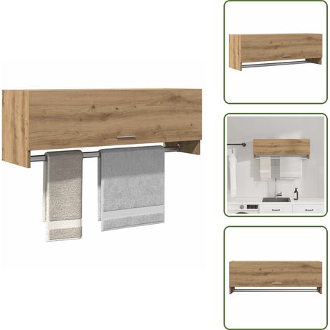 Kleiderschrank Artisan-Eiche 100x32,5x35 cm Holzwerkstoff - Garderobe - Schrank - Kleiderschrank - Garderobenschrank (1/5)