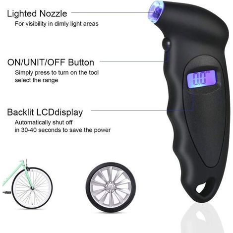 12-V-Autokompressor, tragbare Autoluftpumpe mit 150 PSI, Reifenfüller, LCD-Bildschirm und Beleuchtung (1/3)
