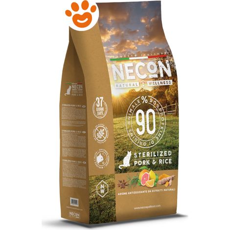 Necon Cat Natural Wellness Sterilizzato Maiale e Riso - Sacco 1,5 Kg -