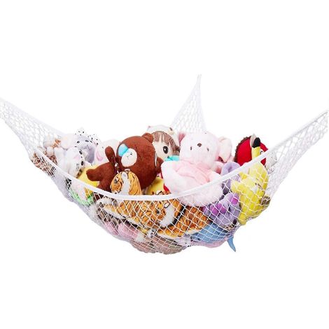 Filiyano-Hamac pour peluches, hamac géant de 178 cm (70 pouces) avec filet de suspension d'angle pour peluches (1/5)