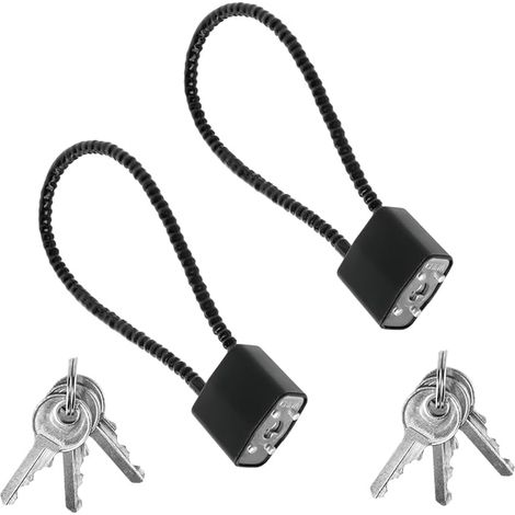 Cadenas en Corde d'acier avec Clés,Serre-câbles malléables pour Portail,Cadenas à Long Crochet,pour Valise,Portail,vélo,Garage,Salle de Sport,casier (1/5)