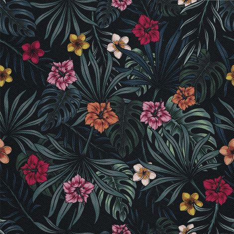 Tela decorativa para exteriores Oxford - Motivo de flores y hojas tropicales I DX659 (1/5)