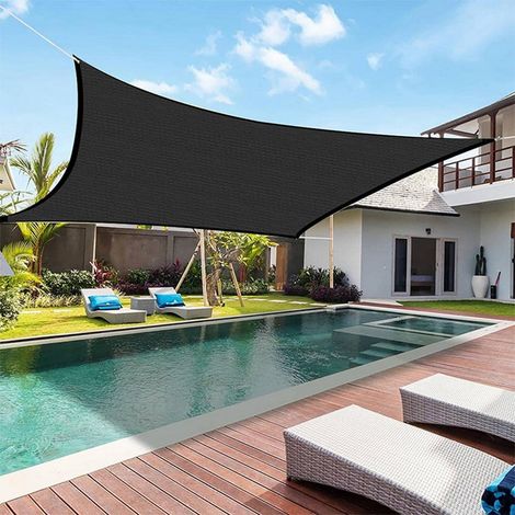 Voile Pare-Soleil Rectangulaire - 200 x 200 cm - Tissu HDPE 185 g/m² - Blocage UV 95 % - Pour Jardin, Terrasse, Piscine, Aire de Barbecue (1/5)
