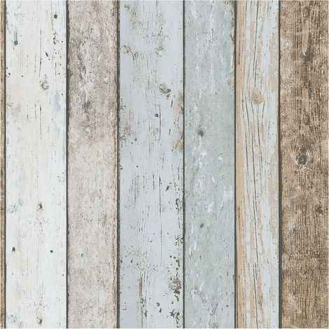Papier peint style country Profhome 899927 papier peint légèrement texturé au style country mat bleu brun beige 5,33 m2 (1/5)