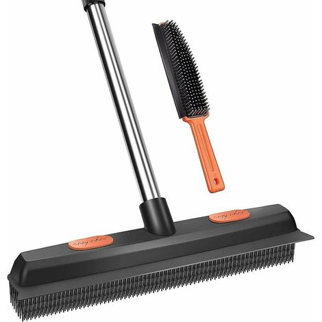 Balai Épilateur En Caoutchouc - Pour Poils D Animaux - Bord Raclant Intégré - Nettoyage Sol Tapis Voiture - 1 Pièce (1/5)