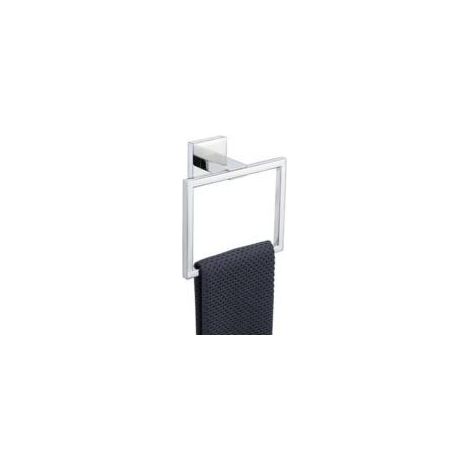 Anneau porte-serviettes carré en acier inoxydable poli pour salle de bain Crezuo (1/4)