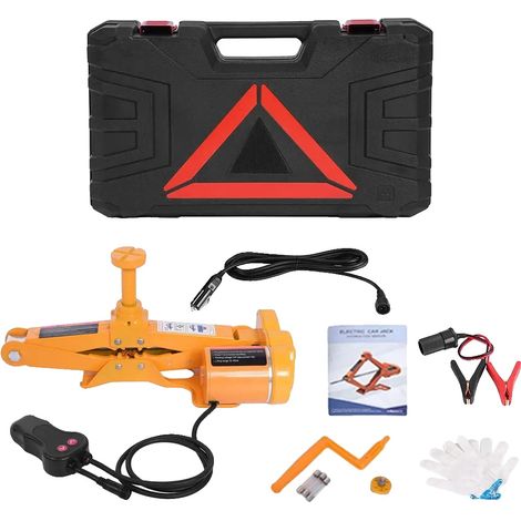 Crick de voiture électrique, 12V, capacité de 3 tonnes, plage de levage 12-35 cm, courant max 15A, design compact (1/5)