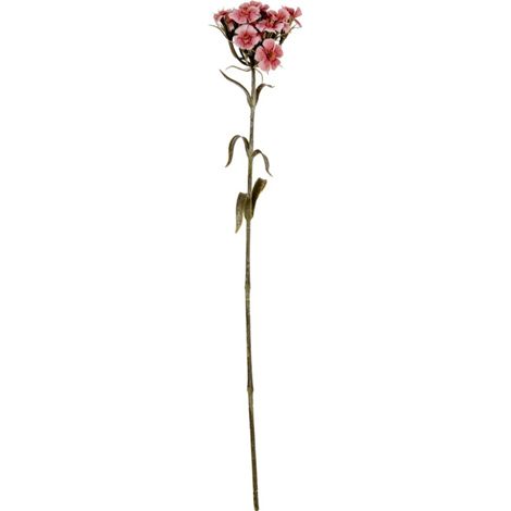 Pink Dianthus Spray Artificial Flower - Plastic - L14 x W14 x H55 cm - Pink
