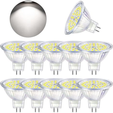 Ampoule LED GU5.3 Blanc Froid 6000K, MR16 LED AC DC12V 3W Equivalent à 30W Halogène, Ampoules LED Spot Non Dimmable, Lot de 10 [Classe énergétique F] (1/5)