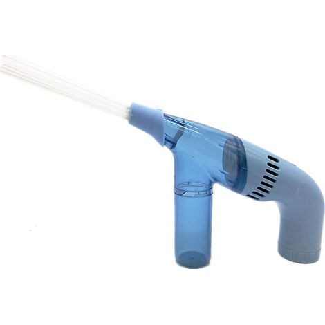 Mini aspirateur de voiture sans fil bleu avec une puissance d'aspiration puissante et 4 piles AA (non incluses) (1/5)