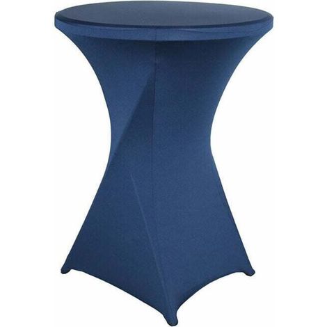 Copertura per tavolo da bistrot - Tavolo alto - Decorazione, XU, Cocktail - Spandex elasticizzato (blu navy) 60 cm × 110 cm - KZQ (1/4)