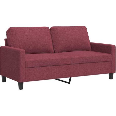 Canapé  Sofa à 2 places Rouge bordeaux 140 cm Tissu (1/5)
