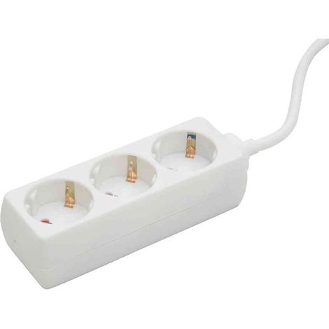 Bloc multiprise avec 3 Prises Type F et Protection Enfant Blanc