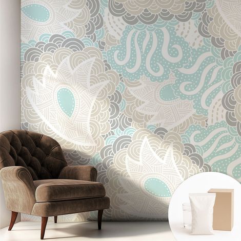 Tapete Vliestapete mit Kleber - trendige Wanddeko - elegant Fototapete für Wohnzimmer - Schlafzimmer Abstrakte Muster 250x250 cm (1/5)