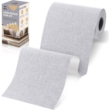Bande Tissu Autocollant Réparation Patch 10x180 cm Gris clair (1/5)