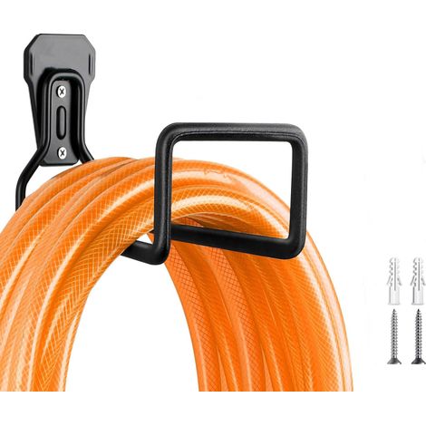 Support Mural Pour Tuyau D Arrosage - Acier Épaissi Anti-Rouille - Fixation Murale Avec Vis - Compatible Tuyaux Extensibles Et Standard - 1 Pièce (1/5)