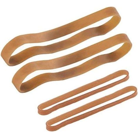 60 Pièces Ensemble de Bandes en Caoutchouc, Grandes Bandes Élastiques, 100 par 5 mm, 160 par 10 mm, Jaune Foncé
