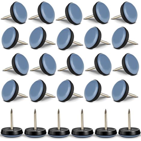 20 pièces Patins pour Chaises, Patins de Chaise en Téflon avec Clou, Protection Pied de Chaise pour Carrelage, Parquet, Chaises, Tables et Lits (1/5)